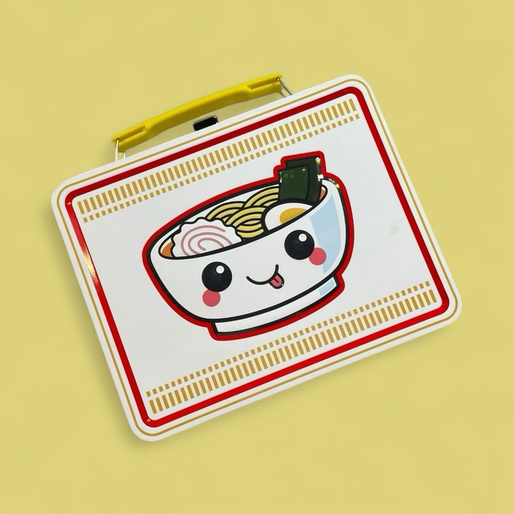 Metal Ramen Miso Happy Graphics Embossed Lunch Box